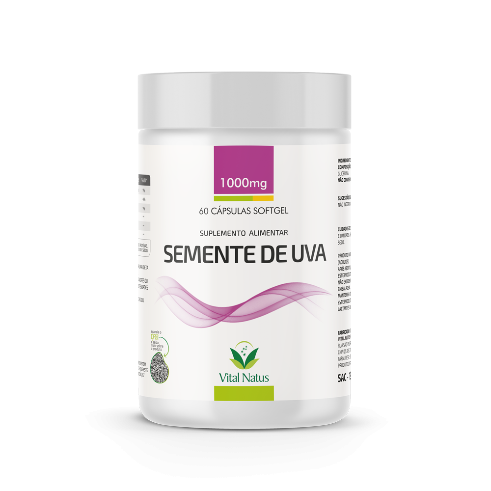 ÓLEO DE SEMENTE DE UVA 1000mg   c/ 60 CÁPSULAS SOFTGEL